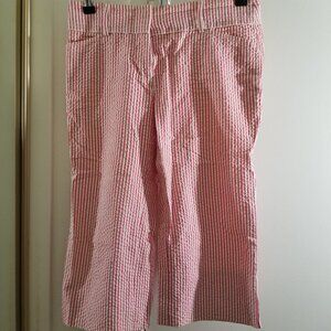 BCBG Maxazria brand strips pink/white capri pants, size 0